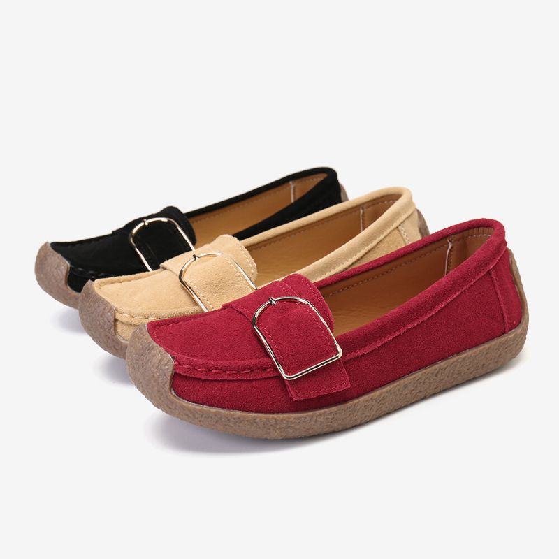 Atmungsaktive Lässige Slip-on-flats Mit Weicher Sohle Und Schnalle