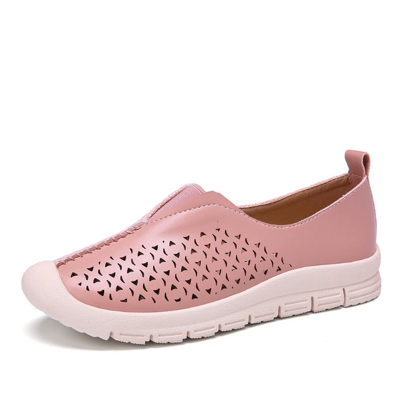 Bequeme Hohle Atmungsaktive Lässige Flats Für Damen In Colorblock-optik