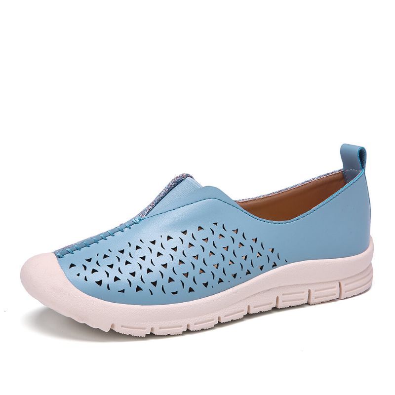 Bequeme Hohle Atmungsaktive Lässige Flats Für Damen In Colorblock-optik