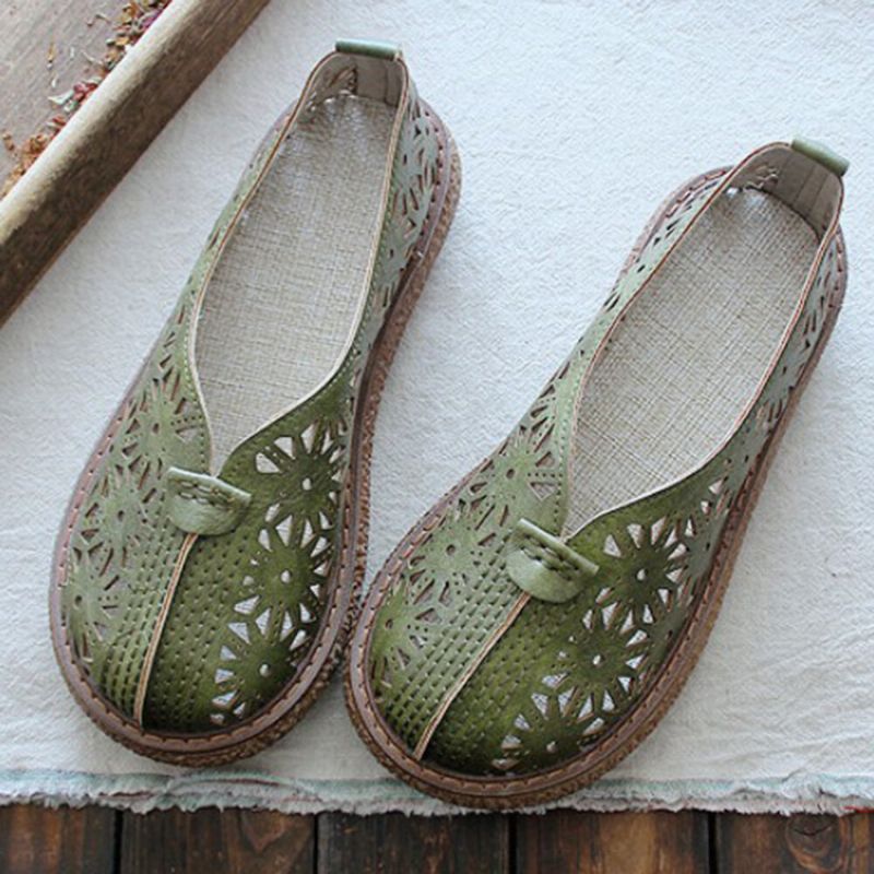 Bequeme Lässige Loafer Im Retro-stil Mit Runder Zehenpartie Für Damen