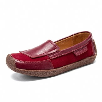 Bequeme Leder-splicing-soft-slip-on-slipper Für Damen