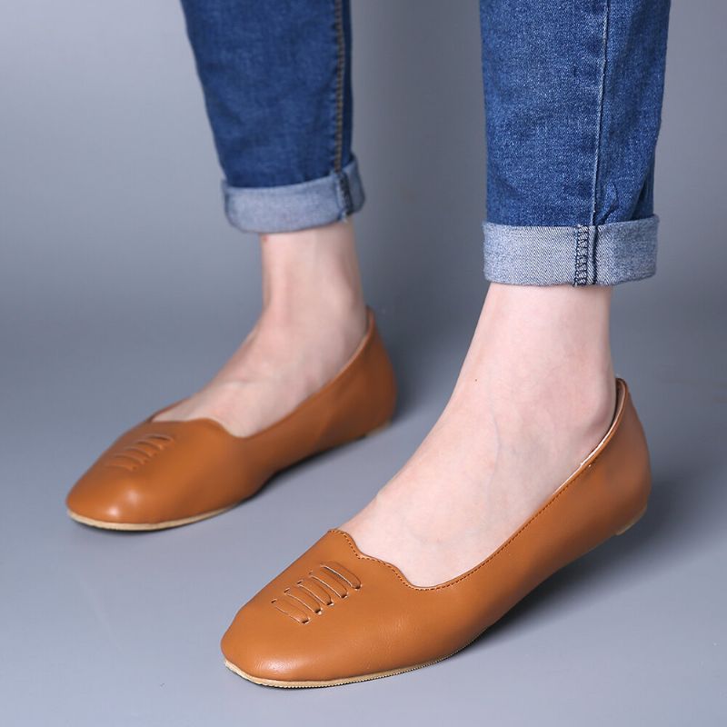 Bequeme Leichte Slip-on-slipper Mit Eckiger Zehenpartie Für Damen