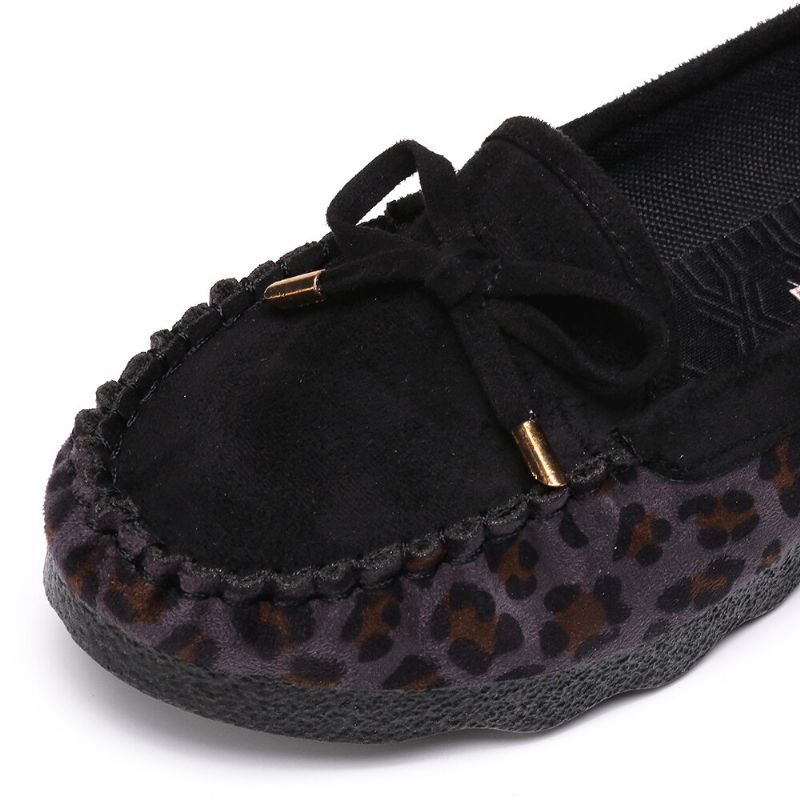 Bequeme Rutschfeste Lässige Loafer Aus Wildleder Mit Bowknot Für Damen