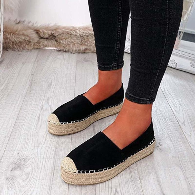 Bequeme Tragbare Lässige Espadrille-slip-on-plateauschuhe Für Damen