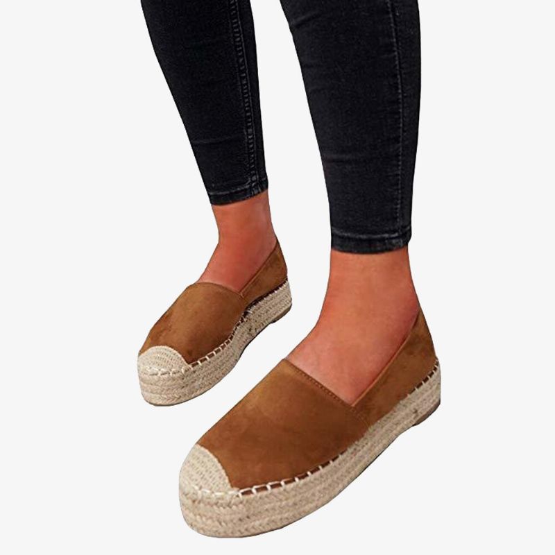 Bequeme Tragbare Lässige Espadrille-slip-on-plateauschuhe Für Damen