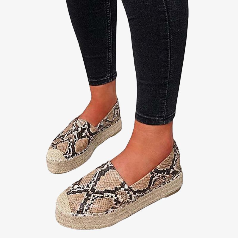 Bequeme Tragbare Lässige Espadrille-slip-on-plateauschuhe Für Damen