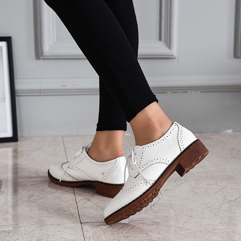 Bequeme Vielseitige Büroschuhe Mit Schnürung Für Damen Retro-oxfords-flats