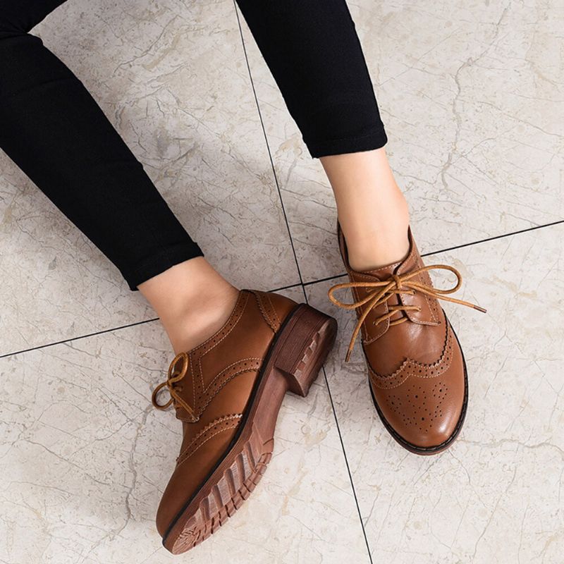 Bequeme Vielseitige Büroschuhe Mit Schnürung Für Damen Retro-oxfords-flats