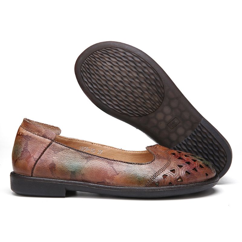 Böhmisches Leder Hohl Batik Weiche Lässige Slip-on-loafer Flache Schuhe