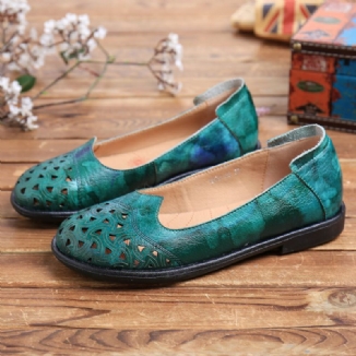 Böhmisches Leder Hohl Batik Weiche Lässige Slip-on-loafer Flache Schuhe