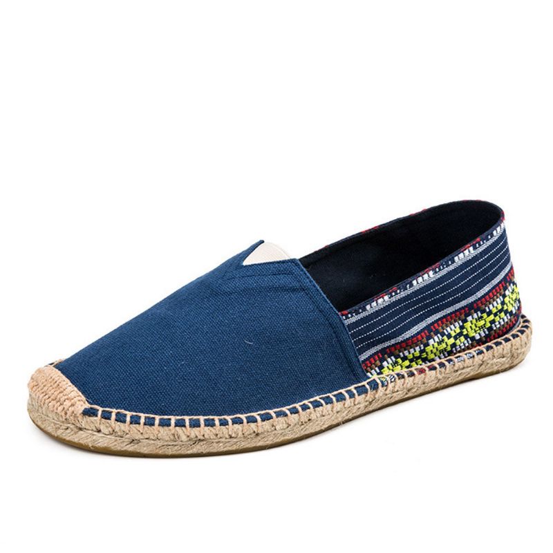 Damen-espadrille-fischerschuhe Im Ethno-stil Leinen Groß