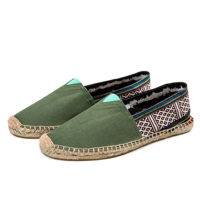 Damen-espadrille-fischerschuhe Im Ethno-stil Leinen Groß