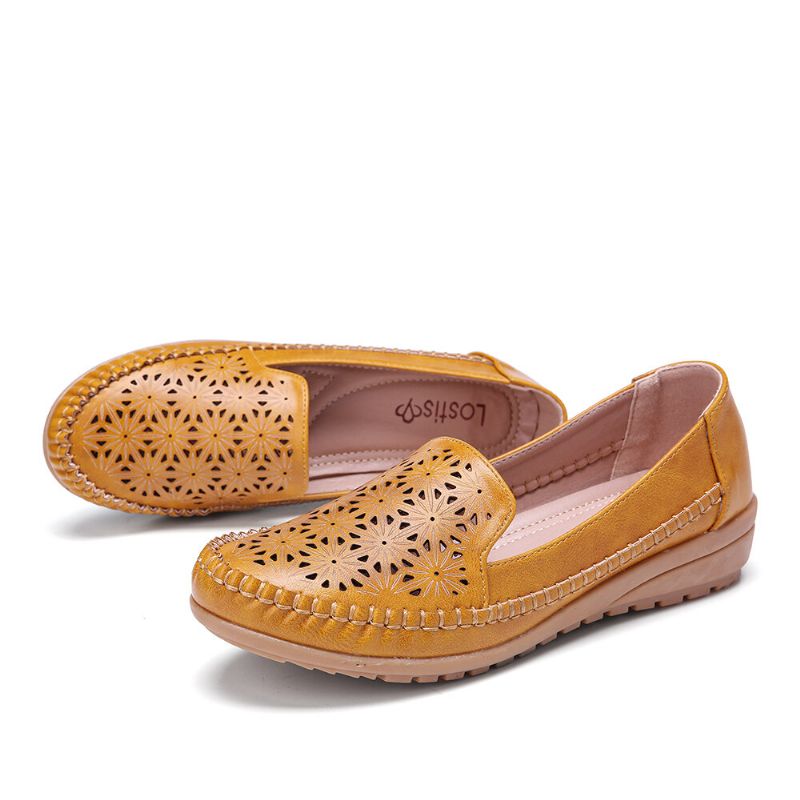 Damen Floewrs Hohle Bequeme Rutschfeste Lässige Flache Loafer