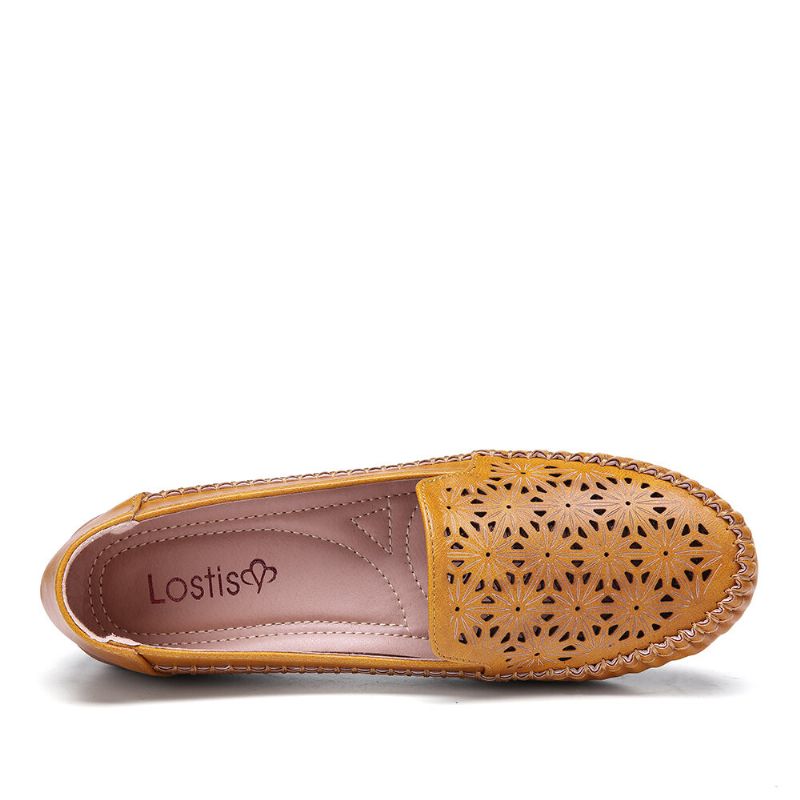 Damen Floewrs Hohle Bequeme Rutschfeste Lässige Flache Loafer