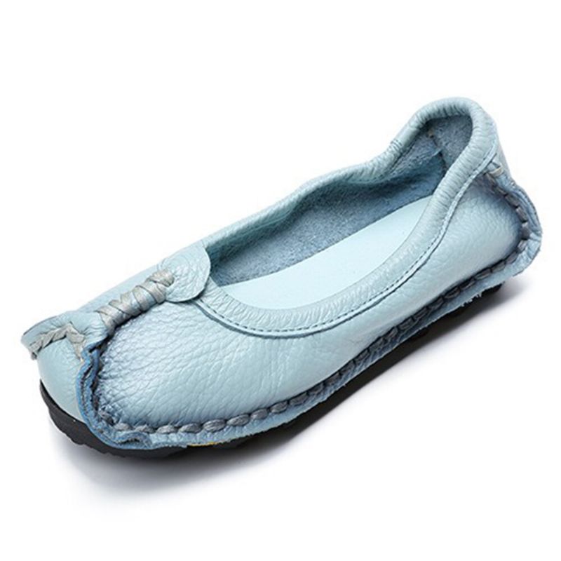 Damen Folkways Stricing Bequeme Atmungsaktive Lässige Lederloafer