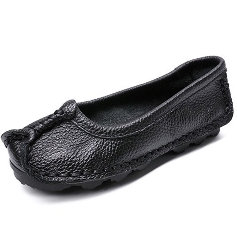 Damen Folkways Stricing Bequeme Atmungsaktive Lässige Lederloafer