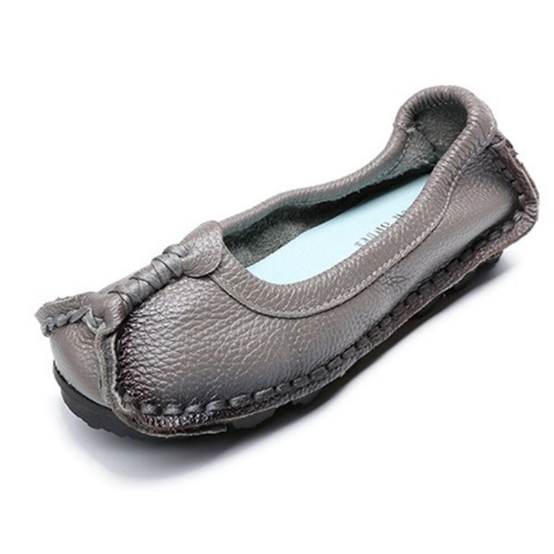 Damen Folkways Stricing Bequeme Atmungsaktive Lässige Lederloafer