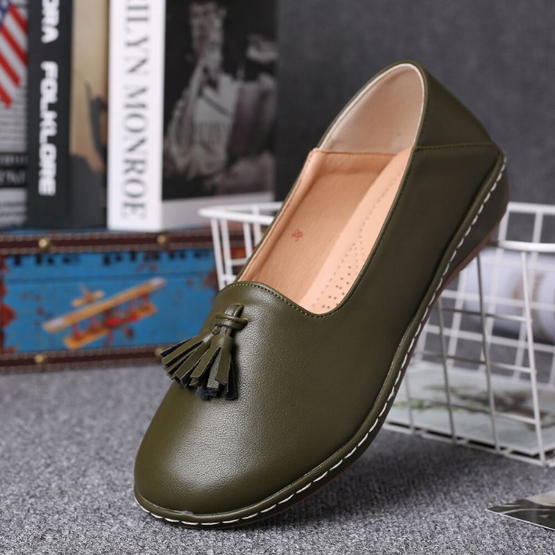 Damen Quaste Einfarbig Casual Casal Comfy Flats