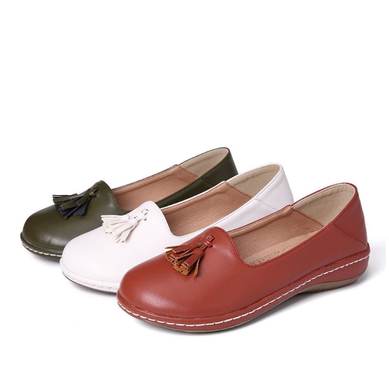 Damen Quaste Einfarbig Casual Casal Comfy Flats