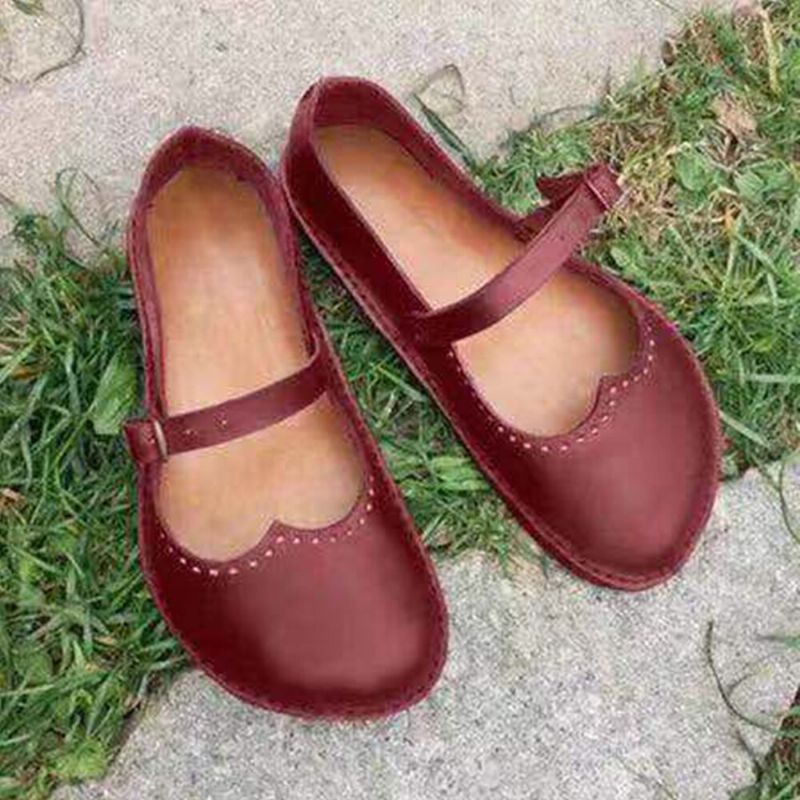 Damen Retro Große Größe Bequeme Schnalle Casual Spring Flats Loafers