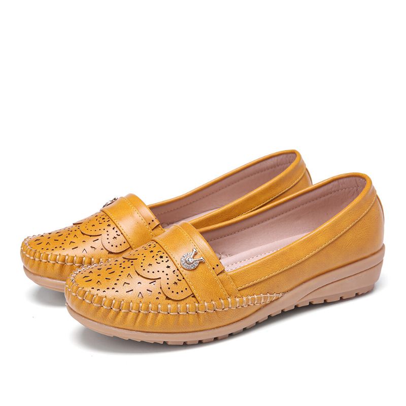 Damen Rüschen Stricting Decor Hohl Bequeme Rutschfeste Casual Flats