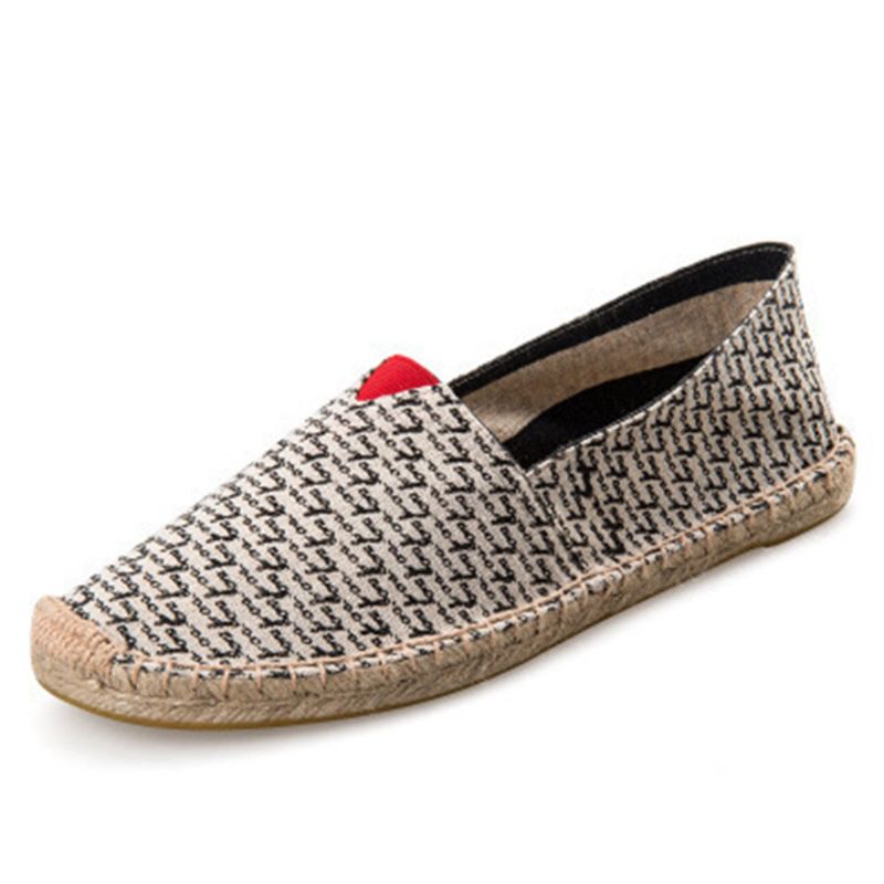 Einfarbige Slip-on-espadrilles Für Damen Große Größe Flache Fischerschuhe