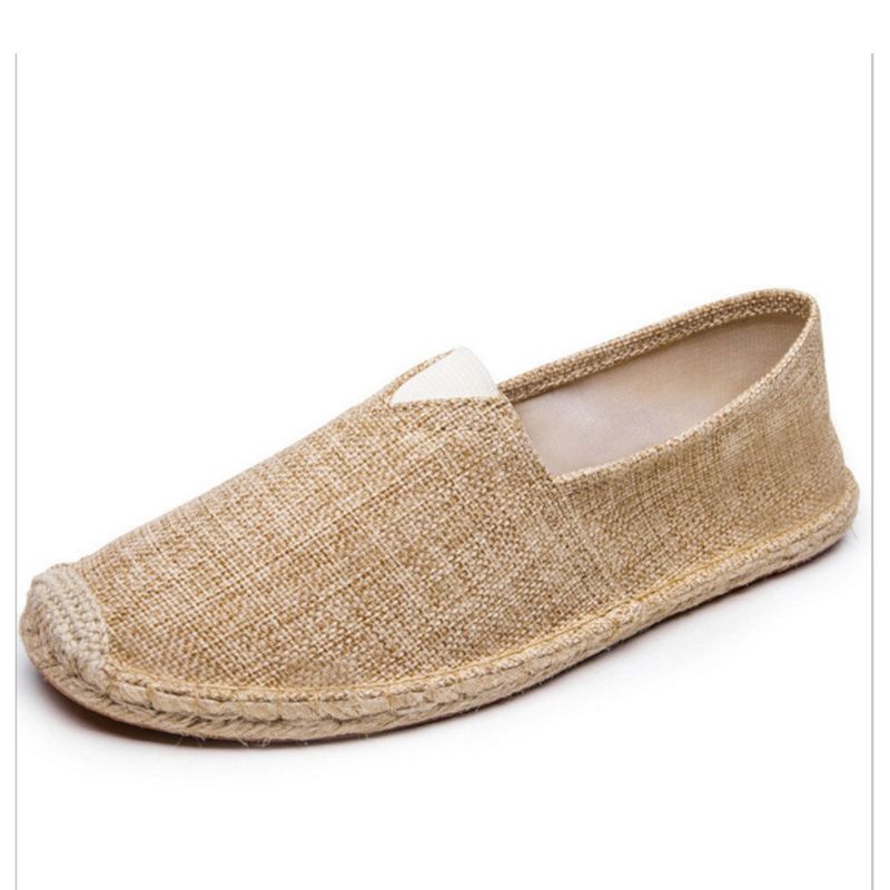 Einfarbige Slip-on-espadrilles Für Damen Große Größe Flache Fischerschuhe