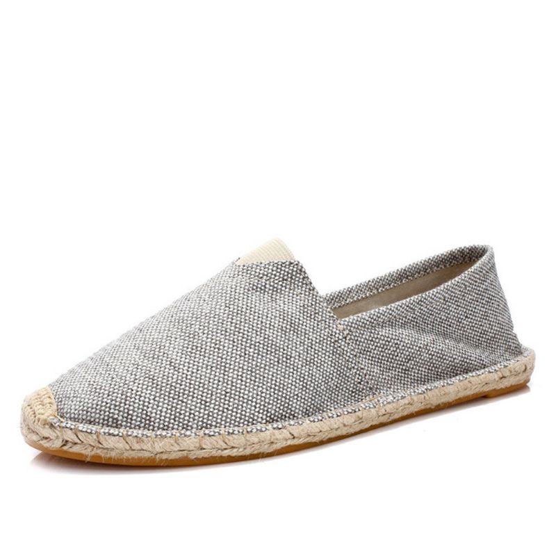 Einfarbige Slip-on-espadrilles Für Damen Große Größe Flache Fischerschuhe