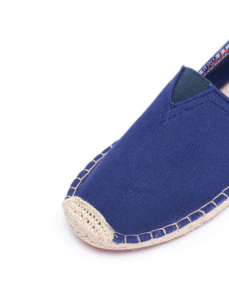 Ethno-spleißen Bunt Gestreiftes Leinen Bequeme Atmungsaktive Slip-on Lässige Espadrille-flachschuhe