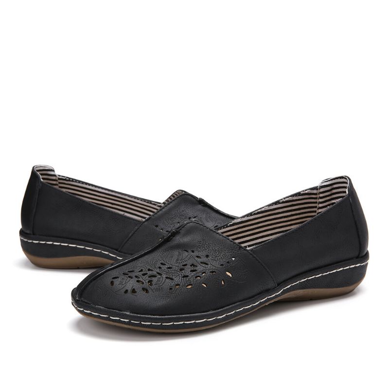 Frauen Hand Stricting Hohl Bequeme Retro Lässige Slip On Flats