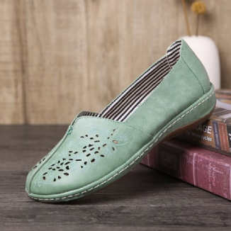 Frauen Hand Stricting Hohl Bequeme Retro Lässige Slip On Flats