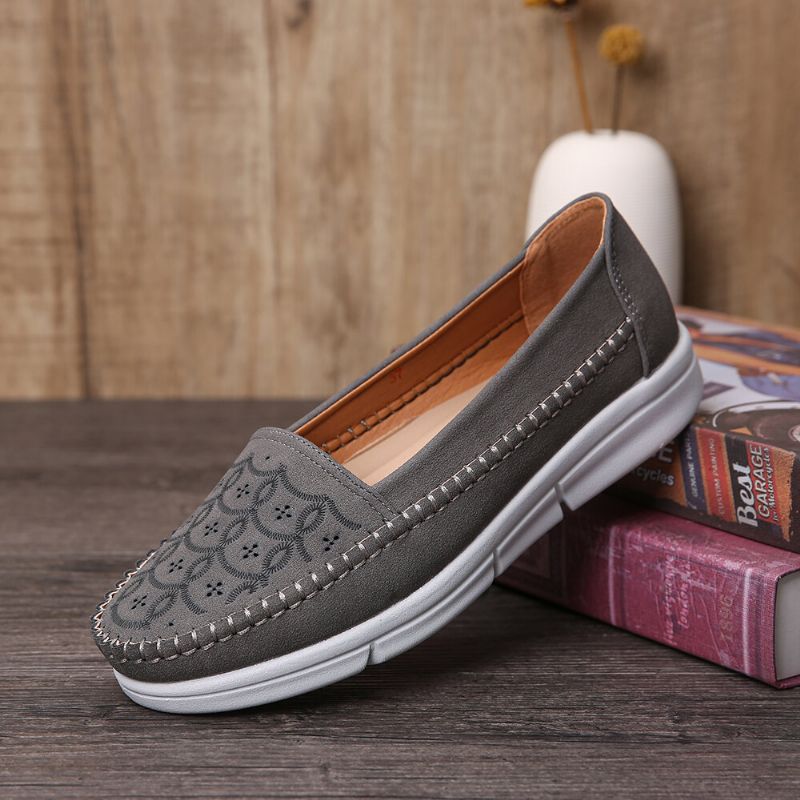 Frauen Hand Stricting Hollow Comfy Massage Atmungsaktive Casual Flats