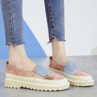 Frauen Splicing Slip Resistant Soft Casual Slip On Comfy Flats