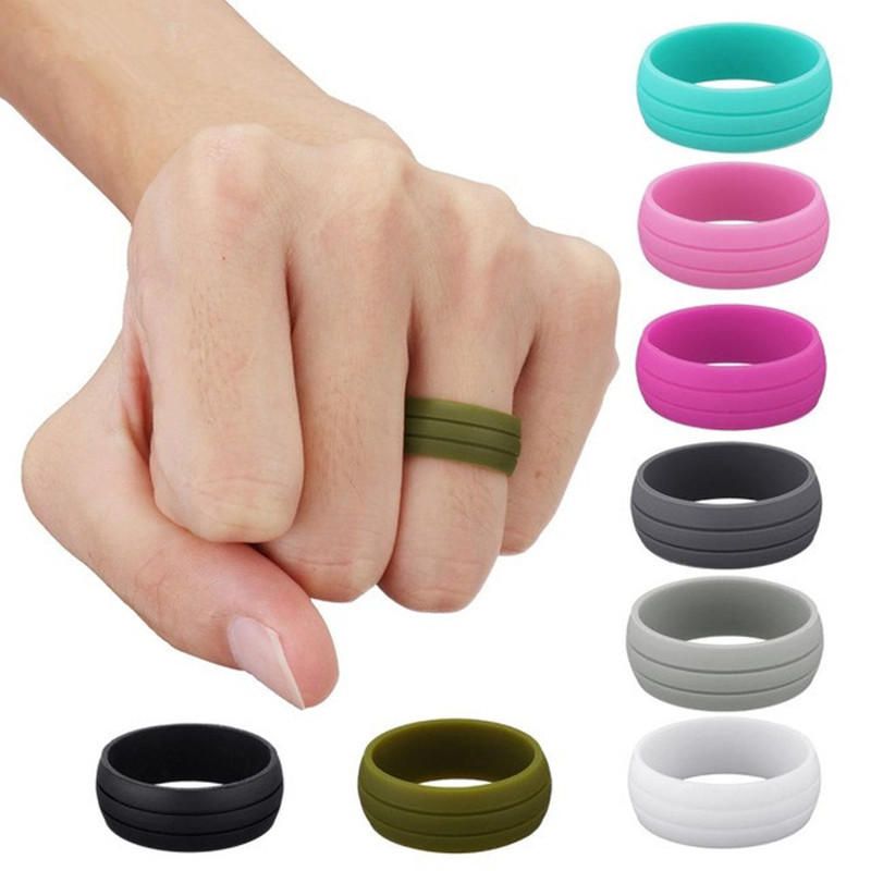 8.5 mm Modischer Bunter Umweltfreundlicher Silikonring Beiläufiges Unisex-großhandelsgeschenk Für Männer Für Frauen