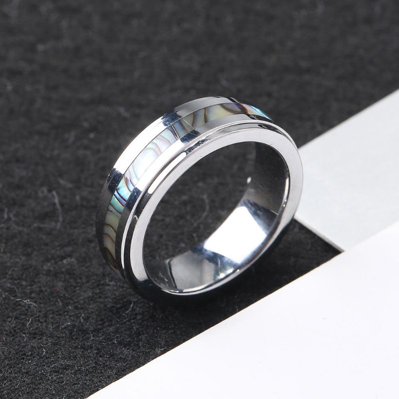 Classic 6mm Wolframcarbid Ring Shell Wolfram Steel Colorfast Antiallergische Ringe Für Männer Frauen