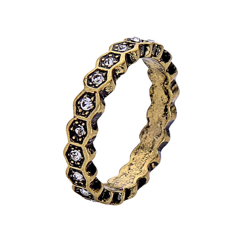 Double Layer Strass Fingerring African Bronze Frauen Ring Für Geschenk