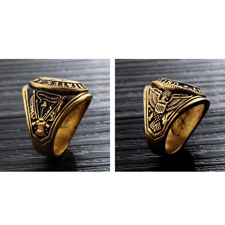 Personality Retro Slab Eagle Ring Aus Titanstahl