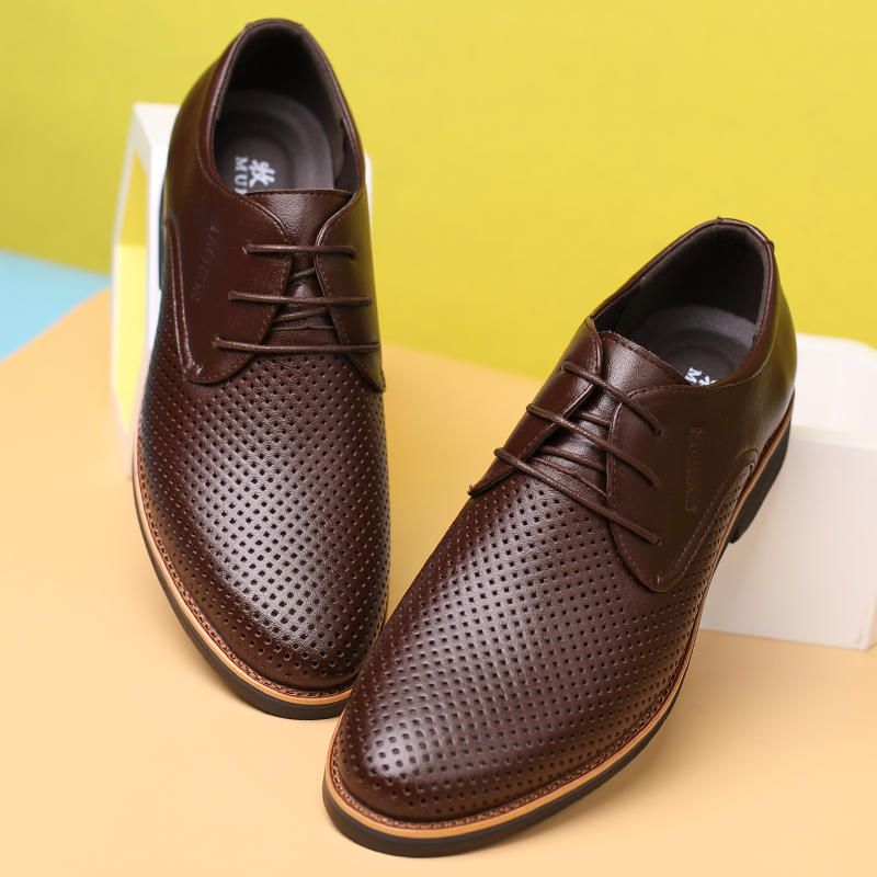 Atmungsaktive Ausgehöhlte Mikrofaser-business-casual-oxfords