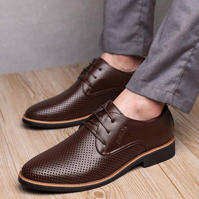 Atmungsaktive Ausgehöhlte Mikrofaser-business-casual-oxfords