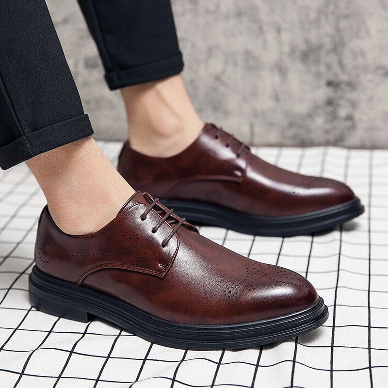 Atmungsaktive Bequeme Spitze Zehen-vintage-oxford-business-business-schuhe Für Herren