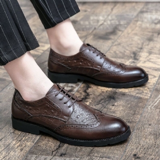 Atmungsaktive Weiche Sohle Aus Mikrofaser Für Herren Reine Farbe Oxfords Lässige Business-schuhe