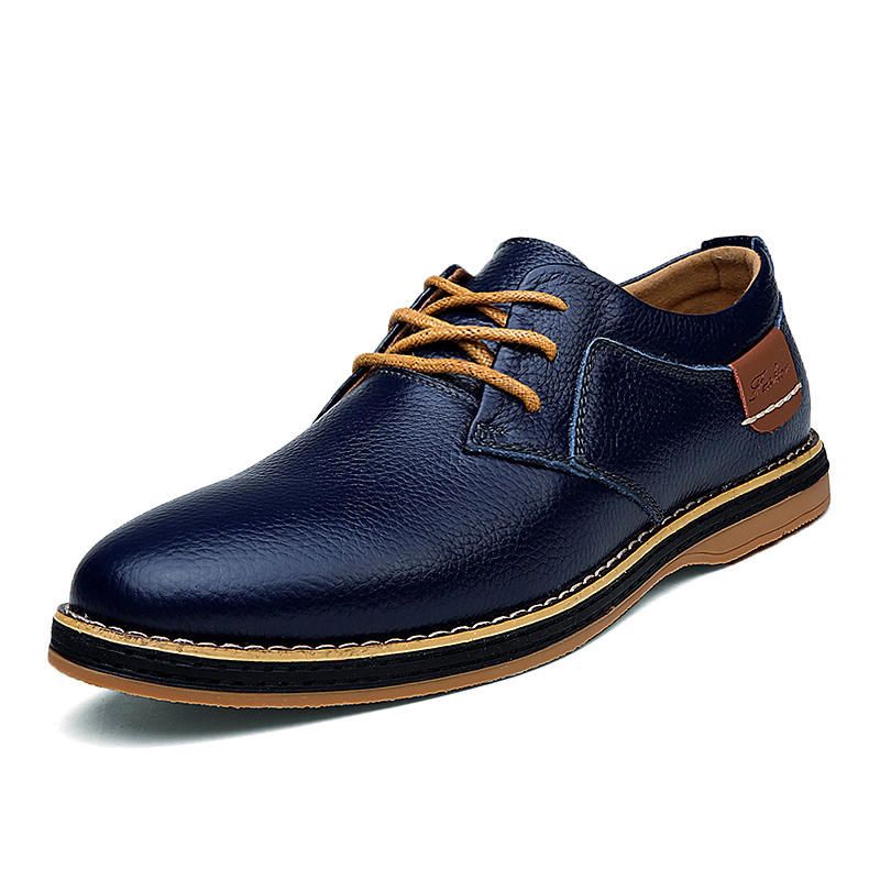 Bequeme Oxfords Freizeitschuhe Aus Echtem Leder Im Britischen Stil Für Herren