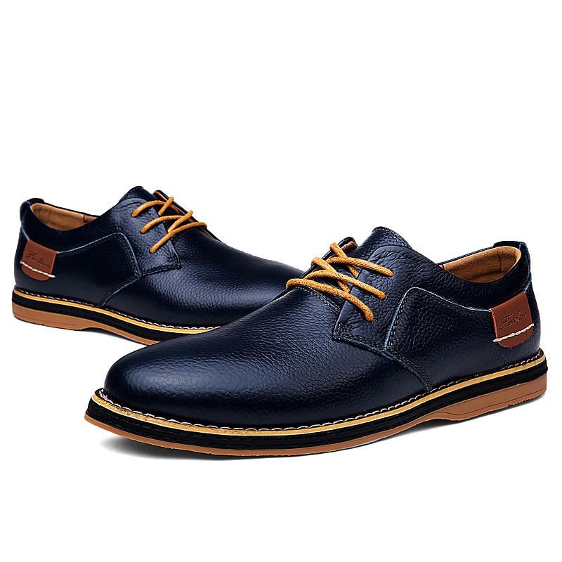 Bequeme Oxfords Freizeitschuhe Aus Echtem Leder Im Britischen Stil Für Herren