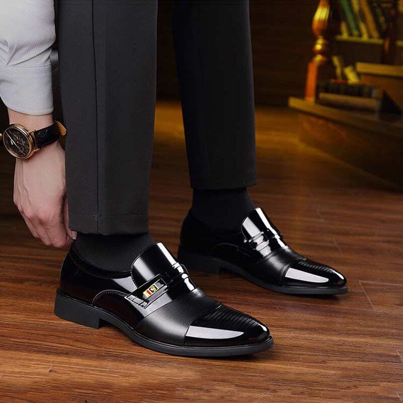 Bequeme Weiche Sohle Spitzer Zeh Oxford-slip-on Lässige Business-schuhe Für Herren