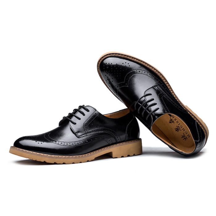 Brogue Carved Business Casual Oxfords Aus Echtem Leder