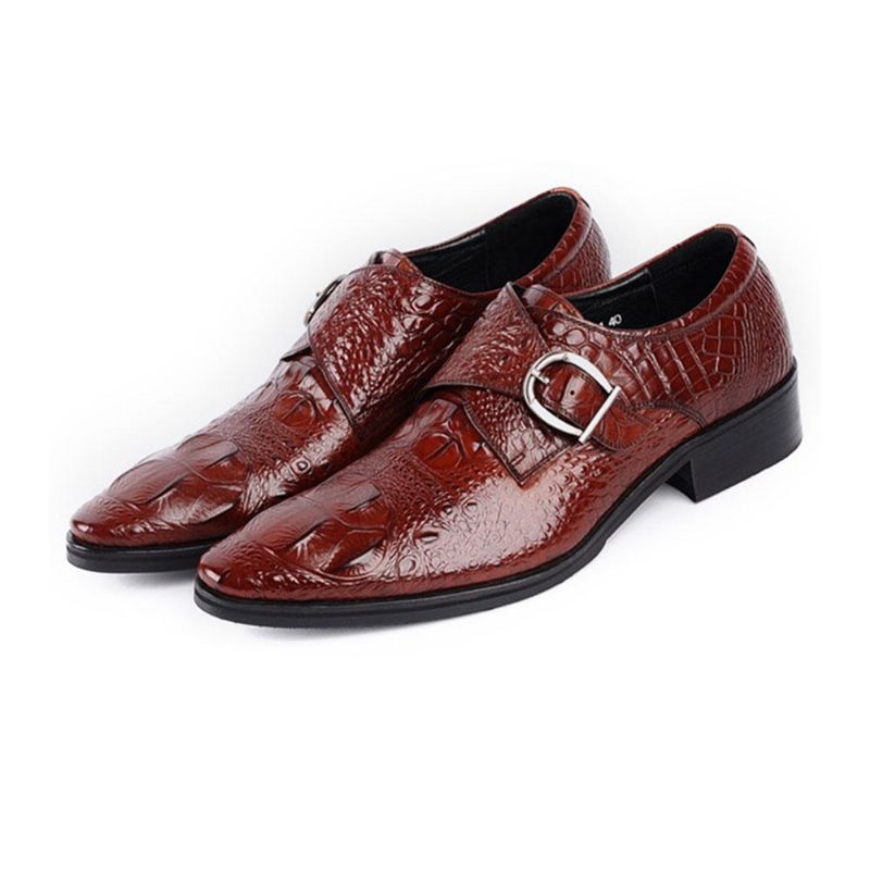 Business-casual-leder-oxfords Aus Weichem Krokodilmuster