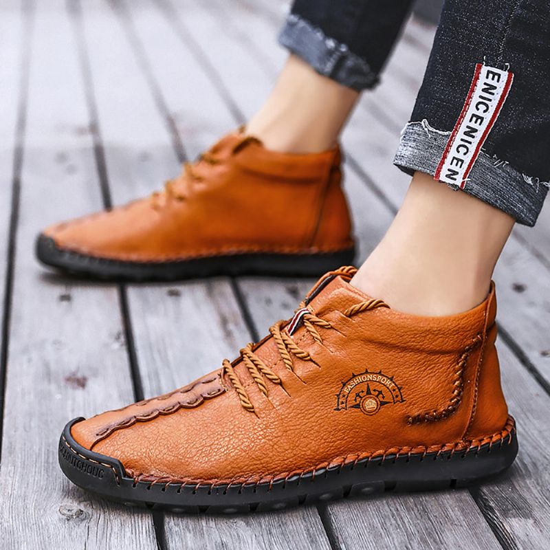 Business-casual-oxfords Aus Weichem Mikrofaserleder