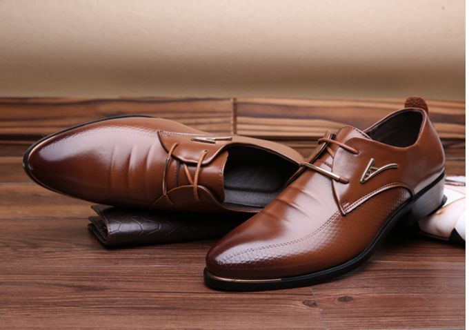 Business-kleid Für Herren Formelle Oxfords Leder-loafer Flache Geschnürte Freizeitschuhe