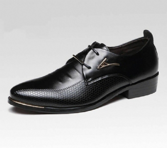 Business-kleid Für Herren Formelle Oxfords Leder-loafer Flache Geschnürte Freizeitschuhe