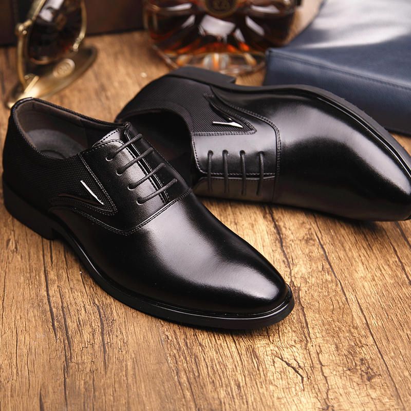 Formale Business-oxfords Aus Mikrofaser Mit Spitzer Zehenpartie